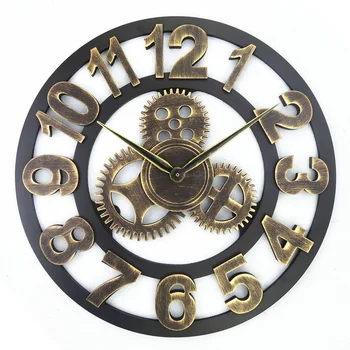 Silencieux Horloge loft Antiquité Créativité Umenie pendule salon décoration personnalisée engrenage industriel horloge