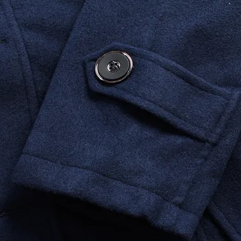 Zimný Kabát Mužov Bunda Plus Veľkosť Nové Vlnené Kabát pánske Bundy Kabát Mužské Kabáty Casaco Inverno Masculino KJ246
