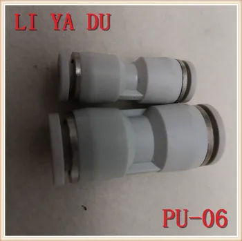 100ks/veľa PU-06 Pneumatické potrubné spoločné rýchle prejsť pu6 priame plug 6 mm