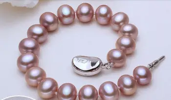 Očarujúce south sea 9 -10 mm levandule perlový náramok 7.5-8 cm