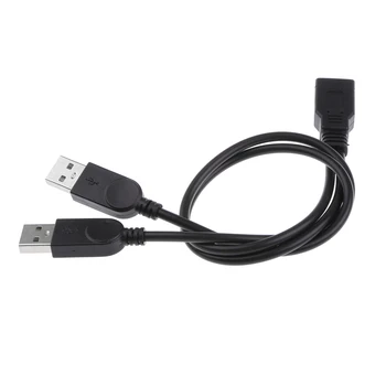 USB-A Samica Na Duálny USB Male Jack Y-Rozdeľovač napájacieho Kábla 30 cm