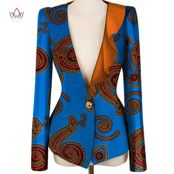 2021 Vlastné Afriky Oblečenie pre Ženy Bunda pre Ženy Kabát Ženy Farebné Módy Dlhý Rukáv Collarless WY3814
