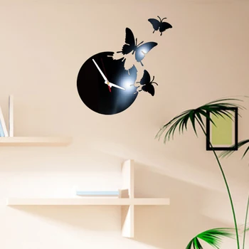 JADUOMA 3D Nástenné Hodiny Nálepky DIY Akrylových 3D Stereo Motýľ Nástenné Hodiny Moderný Dizajn a Módne Osobnosti Nástenné Hodiny Pre Domáce