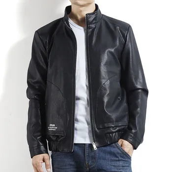 Pánská bunda, kabát 7XL vysoko kvalitnej umelej kože motocykel bunda PU klope módne kabát(nadrozmerné veľkosti pluse)