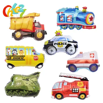 1pcs Deti hračka Auto balón Tanky, nákladné vlaky fire trucks školský autobus narodeniny, party dekorácie balón Deti hračky, Darčekové globos