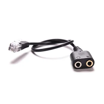 NOVÉ 1PC Dual 3.5 mm Audio Jack Samica na Male RJ9 Zapojte Adaptér Konvertor Kábla 25 cm PC Headset Telefónne Slúchadlá Kábel