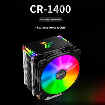 CR1400 4Pin PWM 12V PC LED Ventilátor Chladenia RGB 4 Tepla-Rúry CPU Chladič Počítač Chladič Pre Intel 1151/1155/AM3/AM4 92x92x25mm