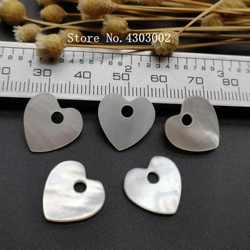 100ks/veľa 15mm, Prírodné Biele Srdce perleť shell pre DIY Šperky Prírodné Srdce MOP Pearl shell Perly
