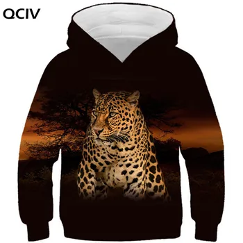 Jeseň Zima Chlapci Dievčatá 3D Mikiny Animal Leopard Vlk Ošípaných Tiger Farba Galaxy Tlač Deti Mikiny Deti Pulóvre