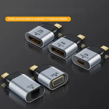 USB C K DP Adaptér 8K 60Hz, Adaptér USB Typ-C-HDMI Adaptér Pre MacBook Mužov K DP Žena Adaptér