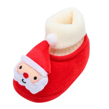 ARLONEET 2019 Vianočné Topánky Dieťa, Chlapec, Dievča Novorodenca Vianočné Mäkké Jediným Cartoon Teplé Tenisky flip flop Dieťa slipper11-13 cm