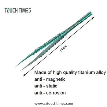 Tip zliatiny titánu ultra-presné pinzety Anti-magnetické anti-statické proti korózii, Vhodný pre prácu pod mikroskopom