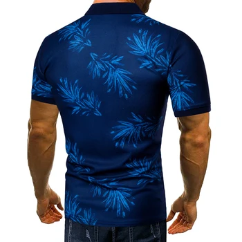 2018 muž T-shirt Topy značky Listy vzor príležitostné letné dizajn Bavlny priedušná krátky rukáv t-Shirts mužov slim veľké veľkosti 3XL
