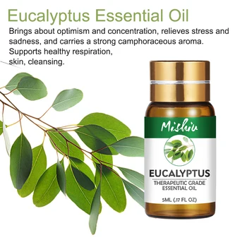 Mishiu Eukalyptový Esenciálny Olej Čistý Aromaterapia Lemongrass Rozmarín Grapefruit, Citrón cedrového dreva Cinnamon Essential Oil 5ML