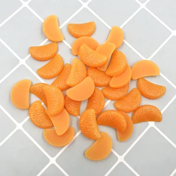 50Pcs Simulácia Orange Lístkov Ploché späť Živice Cabochon Falošné Potravín Fit Telefón Dekorácie DIY Vlasy Luky Príslušenstvo Scrapbooking