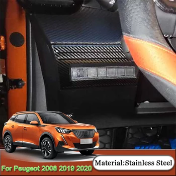 Peugeot 2008 2019 2020 Auto Styling Auto Svetlometu Prepnúť Tlačidlo Nastavenie Flitrami Vnútorného Nálepku Krytu Auto Príslušenstvo
