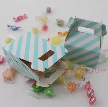 Doprava Zadarmo, 12 X Prúžok Cand Taška Deti Narodeninovej Party Candy Box Svadobný Dar Box Strany Dodanie