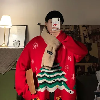 2020 nový sveter dámske dlhé Vianočné lenivý vietor pár Pulóver Vianočný stromček vzor dlhý rukáv zrastov top ženy, nadmerné veľkosti