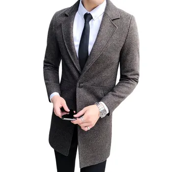 Han kabát edition mladý pohľadný muž na jeseň a zimu populárne nové rekreačné prach, srsť pánske oblečenie