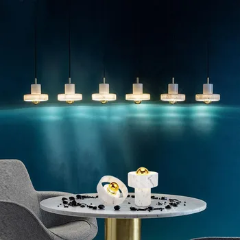 Moderné Mramoru prívesok svetlá Tvorivé osobnosti okrúhly tvar hotel Foyer jedáleň dekorácie umenie LED prívesok lampy