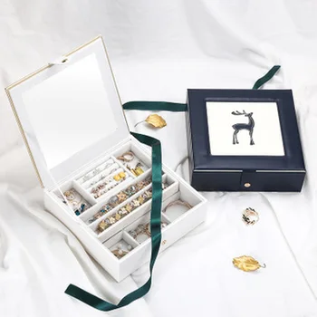 Jeleň Vzor Šperky Políčka V Európskom Štýle Kožené Krúžok Brošňa Šperky Úložný Box Prenosný Spálňa S Manželskou Posteľou Ploche Dokončovacie Nástroj