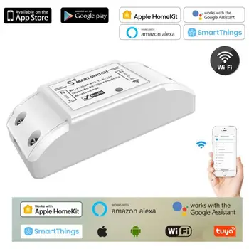 TUYA Wifi Smart Bezdrôtové Diaľkové Prepínanie Svetlo Radič Modul Práce 10A Univerzálne Relé Prepínač Pre Google Domov Domov kit