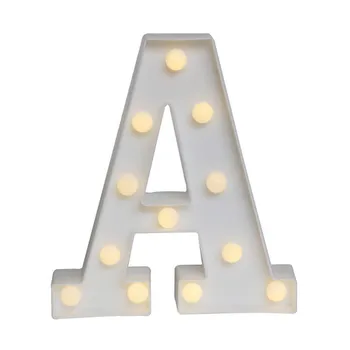 Zábava Biele Plastové Abecedy LED Nočné Svetlo Stan Znakom Abecedy, Svetlá na Čítanie domáci Klub Vonkajšie Vnútorné Dekorácie stáť, visieť