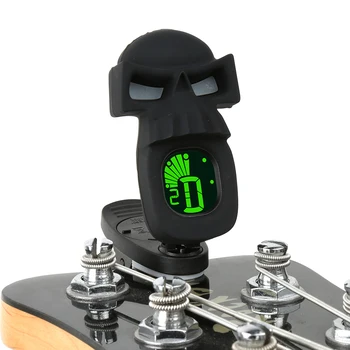 Jedinečný Pohode Lebky Clip-On Tuner LCD Displej pre Gitaru Chromatické Basy Drumbľa Husle