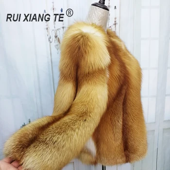 Skutočné líška srsť srsť fox plný pelt bunda prírodné fox ženy kabát pravé kožušiny kabát dlhé zimné reálne kožušiny teplé zimné krátka srsť srsť
