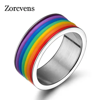 Modyle Dodanie Rainbow Krúžky Osobné Prstene pre Mužov a Ženy v Nehrdzavejúcej Ocele Predaj Prsteň Titanium Oceľové Šperky