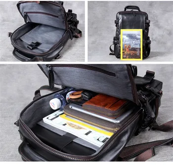 PNDME bežné jednoduché, originálne kožené mužov čierny batoh módny návrhár anti theft cowhide cestovné bagpack luxusný notebook bookbag