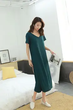 Modálne Tenké tvaru Čierne Šaty Žena 2019 Lete kórejská Verzia Bežné Pohodlie Voľné-Krátke rukávy Farbou Dlhé Šaty