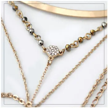 J103 BIGBING módne šperky zlaté reťaze vrstvený crystal prívesok náhrdelník módny náhrdelník veľkoobchod šperky