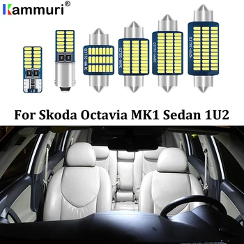 KAMMURI 11Pc Žiadna Chyba Biele LED Interiéru Vozidla špz lampa Svetlo Balík Kit Pre Škoda Octavia 1 MK1 MKI RS 1U2 (1996-2004)
