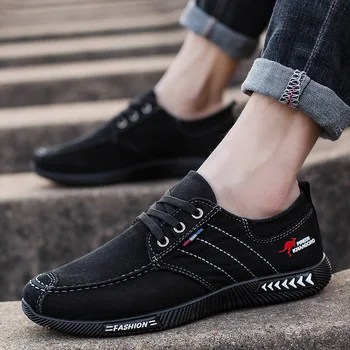 Muži topánky 2021 jar mužov plátno topánky ploché ležérne topánky šnurovacie pohodlné, priedušné topánky muž bytov d56
