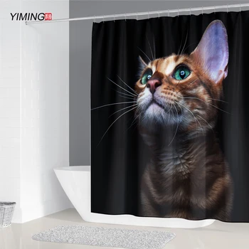 180x200cm kúpeľňa opony rôznych cute cat tlač sprchový záves domáce dekorácie kúpeľňa s hákom Vaňa opony
