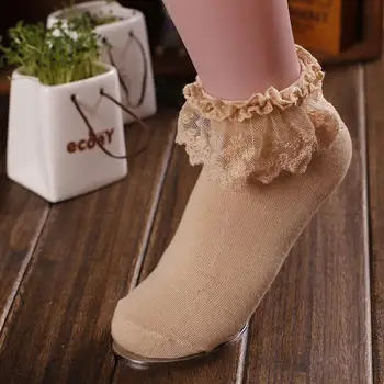 MUQGEW Nový Príchod Ženy Vintage Čipky Prehrabať Naberaný Krásne Kvalitné Ponožky Princezná Dievča Atraktívne Bavlnené Ponožky