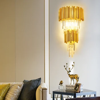 Crystal nástenné svietidlo moderného zmluvne obývacia izba pozadí nástenné svietidlo Nordic light luxusné nočné lampy hotel veranda, chodba lampy