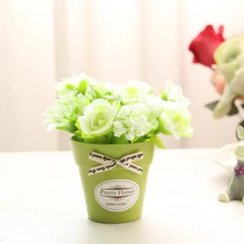 1PCS Umelých Rastlín Umelý Kvet Falošné Kvet Malé Mini Črepníkové Bonsai Zelené Rastliny Ozdobné
