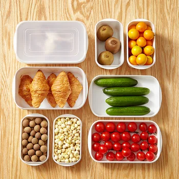 4 Rôzne Kapacity Plastové Zapečatené Plechovky Kuchyňa Úložný Box Priehľadný Potravín Kanister Udržať Čerstvé Jasné Kontajner Úložný Box