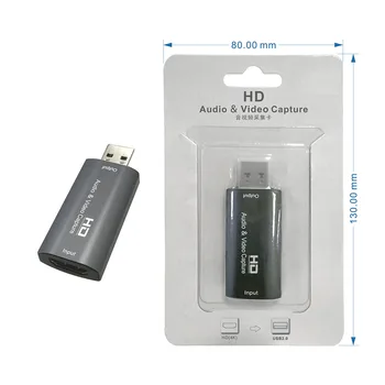 Prenosný Mini HDMI Zachytiť Kartu USB 2.0 Nahrávanie Videa Pole Hra DVD Videokamera pre Office Starostlivosť Spotrebný materiál k Počítačom