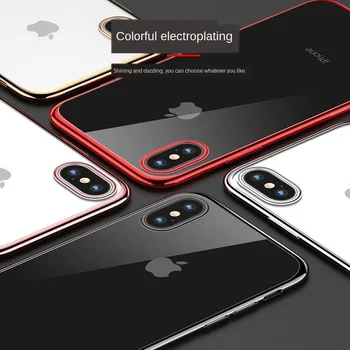 Telefón puzdro pre Apple iPhone 11 Pro Max 6/7/8 Plus X XR XS MAX Transparentné elektrolyticky pokrývajú Silikónové Drop-Odolný Kryt