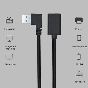 USB 3.0 Predlžovacieho Kábla 90-Stupňový Uhol Vysoká Rýchlosť Prenosné na Home Office Business @M23