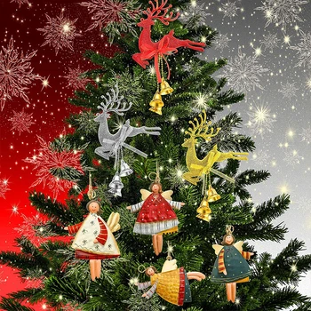 Kovové Vianočné Ozdoby Tanec Kovové Anjeli Prívesok Nový Rok 2020 Darček, Vianočný Stromček, dekorácie Pre Domov Strán Dodávky
