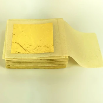 DIY 10 listy 9.33x9.33 cm Pravý 24K Gold List - Krásu Tváre Jedlo Dekorácie, Remeselné Dekorácie Skutočné Zlato Lístia