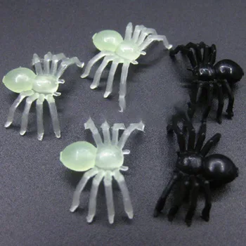 New Horúce 50/100ks 2cm Malé Čierne Svetelný Plastové Falošné Spider Hračky Halloween Sranda Vtip, Žart Realistická Simulácia Rekvizity