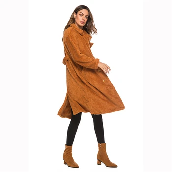 Zimný Kabát Ženy Kórejský Štýl Ženy Dámske Kabáty Plus Veľkosť Manteau Femme Dlho Flanelové Vintage Kabát Пальто Женское Abrigo Mujer