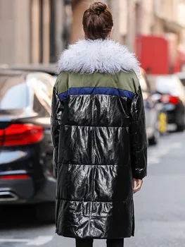 Z ovčej Kože, Bunda Skutočné Skutočné Dole Jeseň Zimný Kabát Ženy Oblečenie 2020 kórejský Vintage Dlhé Hrubé Topy ZT4400