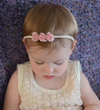 Nishine 8pcs/veľa Dievčat Ruže Kvet Nylon hlavový most Krásne Hairbands Foto Rekvizity Novorodenca Batoľa Detská pokrývku hlavy Vlasy Príslušenstvo