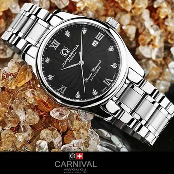 Mens diamond nepremokavé vojenské športové potápanie mechanické hodinky sapphire plnej ocele pravej kože popruh luxusná značka hodiniek